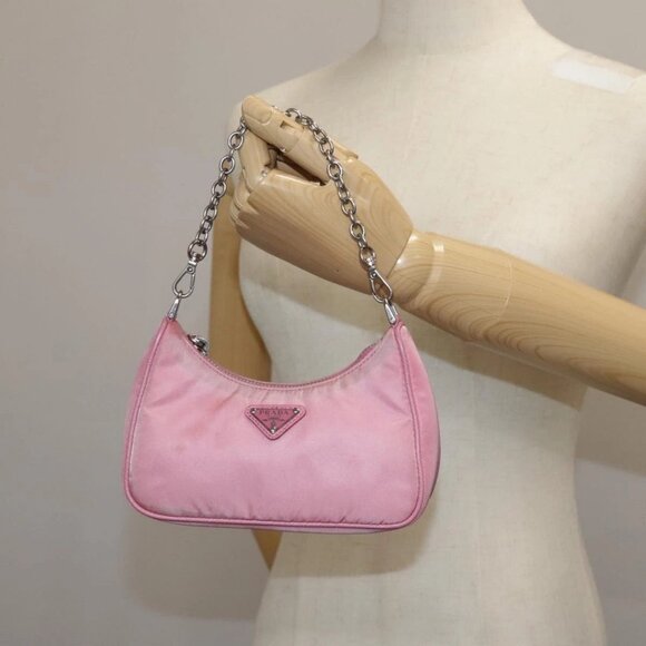 PRADA Shoulder Bag Nylon 2way Pink Silver Auth 111069 - Picture 14 of 16